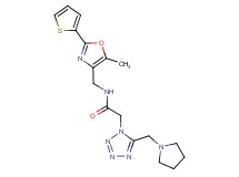 N-{[5-methyl-2-(2-thienyl)-1,3-oxazol-4-yl]methyl}-2-[5-(1-pyrrolidinylmethyl)-1H-tetrazol-1-yl]acetamide
