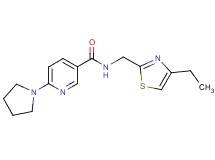 N-[(4-ethyl-1,3-thiazol-2-yl)methyl]-6-(1-pyrrolidinyl)nicotinamide