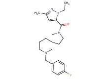 2-[(1-ethyl-3-methyl-1H-pyrazol-5-yl)carbonyl]-7-(4-fluorobenzyl)-2,7-diazaspiro[4.5]decane