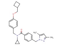 N-[4-(cyclobutylmethoxy)benzyl]-N-cyclopropyl-4-[(3,5-dimethyl-1H-pyrazol-1-yl)methyl]benzamide