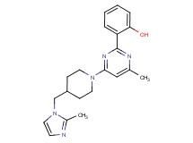 2-(4-methyl-6-{4-[(2-methyl-1H-imidazol-1-yl)methyl]piperidin-1-yl}pyrimidin-2-yl)phenol