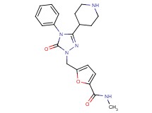 N-methyl-5-{[5-oxo-4-phenyl-3-(4-piperidinyl)-4,5-dihydro-1H-1,2,4-triazol-1-yl]methyl}-2-furamide hydrochloride