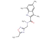 N-[(5-ethyl-1,2,4-oxadiazol-3-yl)methyl]-N,3,5,7-tetramethyl-1H-indole-2-carboxamide