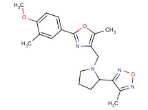 3-(1-{[2-(4-methoxy-3-methylphenyl)-5-methyl-1,3-oxazol-4-yl]methyl}-2-pyrrolidinyl)-4-methyl-1,2,5-oxadiazole
