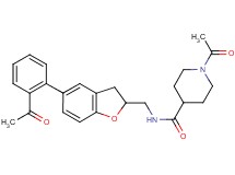 1-acetyl-N-{[5-(2-acetylphenyl)-2,3-dihydro-1-benzofuran-2-yl]methyl}-4-piperidinecarboxamide