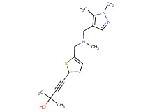 4-(5-{[[(1,5-dimethyl-1H-pyrazol-4-yl)methyl](methyl)amino]methyl}-2-thienyl)-2-methylbut-3-yn-2-ol