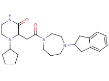4-cyclopentyl-3-{2-[4-(2,3-dihydro-1H-inden-2-yl)-1,4-diazepan-1-yl]-2-oxoethyl}-2-piperazinone