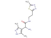 2-amino-2-(3,5-dimethyl-1H-pyrazol-4-yl)-N-[2-(5-methyl-1,3,4-thiadiazol-2-yl)ethyl]acetamide