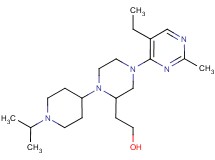 2-[4-(5-ethyl-2-methyl-4-pyrimidinyl)-1-(1-isopropyl-4-piperidinyl)-2-piperazinyl]ethanol