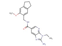 2-amino-3-ethyl-N-[(6-methoxy-2,3-dihydro-1H-inden-5-yl)methyl]-3H-imidazo[4,5-b]pyridine-6-carboxamide