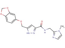 5-[(1,3-benzodioxol-5-yloxy)methyl]-N-[(1-methyl-1H-imidazol-2-yl)methyl]-1H-pyrazole-3-carboxamide