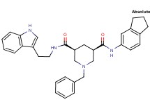(3R,5S)-1-benzyl-N-(2,3-dihydro-1H-inden-5-yl)-N'-[2-(1H-indol-3-yl)ethyl]-3,5-piperidinedicarboxamide