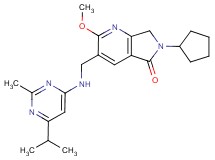 6-cyclopentyl-3-{[(6-isopropyl-2-methylpyrimidin-4-yl)amino]methyl}-2-methoxy-6,7-dihydro-5H-pyrrolo[3,4-b]pyridin-5-one