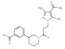 3-{1-[3-(4-acetyl-3,5-dimethyl-1H-pyrazol-1-yl)propanoyl]piperidin-3-yl}benzoic acid