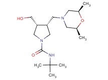 (3R*,4R*)-N-(tert-butyl)-3-{[(2R*,6S*)-2,6-dimethyl-4-morpholinyl]methyl}-4-(hydroxymethyl)-1-pyrrolidinecarboxamide