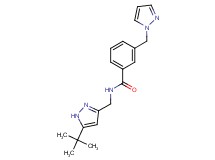 N-[(5-tert-butyl-1H-pyrazol-3-yl)methyl]-3-(1H-pyrazol-1-ylmethyl)benzamide