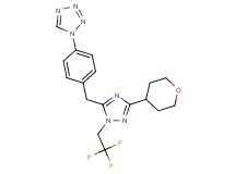 1-(4-{[3-(tetrahydro-2H-pyran-4-yl)-1-(2,2,2-trifluoroethyl)-1H-1,2,4-triazol-5-yl]methyl}phenyl)-1H-tetrazole