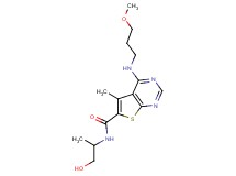 N-(2-hydroxy-1-methylethyl)-4-[(3-methoxypropyl)amino]-5-methylthieno[2,3-d]pyrimidine-6-carboxamide
