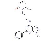 6-methyl-1-(3-{[1-methyl-6-(4-pyridinyl)-1H-pyrazolo[3,4-d]pyrimidin-4-yl]amino}propyl)-2(1H)-pyridinone