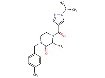 4-[(1-isopropyl-1H-pyrazol-4-yl)carbonyl]-3-methyl-1-(4-methylbenzyl)-2-piperazinone