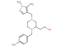 2-[4-[(1,5-dimethyl-1H-pyrazol-4-yl)methyl]-1-(4-methylbenzyl)-2-piperazinyl]ethanol