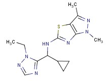 N-[cyclopropyl(1-ethyl-1H-1,2,4-triazol-5-yl)methyl]-1,3-dimethyl-1H-pyrazolo[3,4-d][1,3]thiazol-5-amine