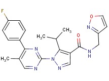 1-[4-(4-fluorophenyl)-5-methyl-2-pyrimidinyl]-5-isopropyl-N-(3-isoxazolylmethyl)-1H-pyrazole-4-carboxamide