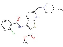 methyl 3-[(2-chlorobenzoyl)amino]-6-[(4-methyl-1-piperidinyl)methyl]thieno[2,3-b]pyridine-2-carboxylate