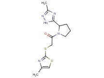 3-methyl-5-(1-{[(4-methyl-1,3-thiazol-2-yl)thio]acetyl}pyrrolidin-2-yl)-1H-1,2,4-triazole
