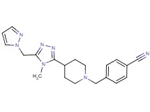 4-({4-[4-methyl-5-(1H-pyrazol-1-ylmethyl)-4H-1,2,4-triazol-3-yl]piperidin-1-yl}methyl)benzonitrile
