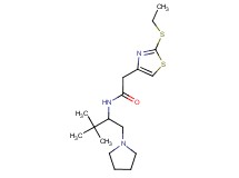 N-[2,2-dimethyl-1-(pyrrolidin-1-ylmethyl)propyl]-2-[2-(ethylthio)-1,3-thiazol-4-yl]acetamide