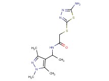 2-[(5-amino-1,3,4-thiadiazol-2-yl)thio]-N-[1-(1,3,5-trimethyl-1H-pyrazol-4-yl)ethyl]acetamide