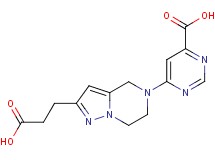 6-[2-(2-carboxyethyl)-6,7-dihydropyrazolo[1,5-a]pyrazin-5(4H)-yl]-4-pyrimidinecarboxylic acid