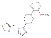 2-methoxy-3-{4-[1-(1,3-thiazol-4-ylmethyl)-1H-imidazol-2-yl]-1-piperidinyl}pyrazine