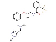 N-{2-[3-({methyl[(1-methyl-1H-pyrazol-4-yl)methyl]amino}methyl)phenoxy]propyl}-2-(trifluoromethyl)benzamide