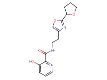 3-hydroxy-N-{2-[5-(tetrahydrofuran-2-yl)-1,2,4-oxadiazol-3-yl]ethyl}pyridine-2-carboxamide