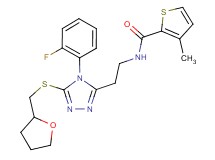 N-(2-{4-(2-fluorophenyl)-5-[(tetrahydro-2-furanylmethyl)thio]-4H-1,2,4-triazol-3-yl}ethyl)-3-methyl-2-thiophenecarboxamide