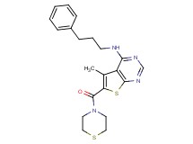 5-methyl-N-(3-phenylpropyl)-6-(4-thiomorpholinylcarbonyl)thieno[2,3-d]pyrimidin-4-amine