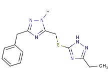 3-benzyl-5-{[(3-ethyl-1H-1,2,4-triazol-5-yl)thio]methyl}-1H-1,2,4-triazole
