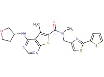 N,5-dimethyl-4-(tetrahydro-3-furanylamino)-N-{[2-(2-thienyl)-1,3-thiazol-4-yl]methyl}thieno[2,3-d]pyrimidine-6-carboxamide
