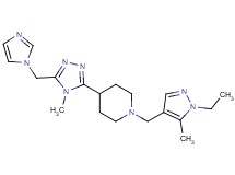 1-[(1-ethyl-5-methyl-1H-pyrazol-4-yl)methyl]-4-[5-(1H-imidazol-1-ylmethyl)-4-methyl-4H-1,2,4-triazol-3-yl]piperidine