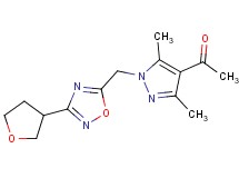 1-(3,5-dimethyl-1-{[3-(tetrahydrofuran-3-yl)-1,2,4-oxadiazol-5-yl]methyl}-1H-pyrazol-4-yl)ethanone