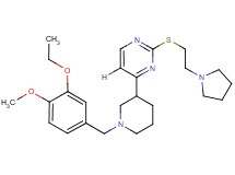 4-[1-(3-ethoxy-4-methoxybenzyl)-3-piperidinyl]-2-{[2-(1-pyrrolidinyl)ethyl]thio}pyrimidine