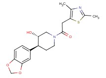 (3S*,4S*)-4-(1,3-benzodioxol-5-yl)-1-[(2,4-dimethyl-1,3-thiazol-5-yl)acetyl]piperidin-3-ol