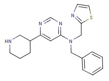N-benzyl-6-piperidin-3-yl-N-(1,3-thiazol-2-ylmethyl)pyrimidin-4-amine