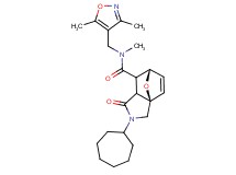 (3aR*,6S*)-2-cycloheptyl-N-[(3,5-dimethylisoxazol-4-yl)methyl]-N-methyl-1-oxo-1,2,3,6,7,7a-hexahydro-3a,6-epoxyisoindole-7-carboxamide