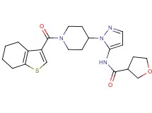 N-{1-[1-(4,5,6,7-tetrahydro-1-benzothien-3-ylcarbonyl)-4-piperidinyl]-1H-pyrazol-5-yl}tetrahydro-3-furancarboxamide