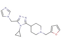 4-[4-cyclopropyl-5-(1H-imidazol-1-ylmethyl)-4H-1,2,4-triazol-3-yl]-1-(2-furylmethyl)piperidine