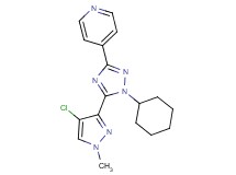 4-[5-(4-chloro-1-methyl-1H-pyrazol-3-yl)-1-cyclohexyl-1H-1,2,4-triazol-3-yl]pyridine