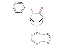 (1S*,5R*)-6-benzyl-3-(7H-pyrrolo[2,3-d]pyrimidin-4-yl)-3,6-diazabicyclo[3.2.2]nonan-7-one